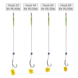 Aparejos Method Feeder preatados para carpa – Anzuelo vástago curvo