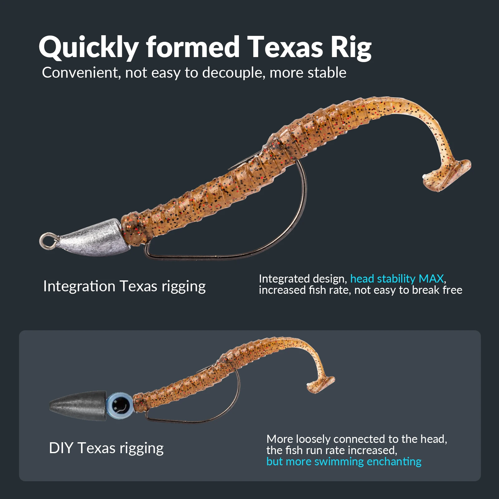 THKFISH 10 Uds anzuelo con cabeza de anzuelo de manivela 5g 7g 10g 14g 20g anzuelos de pesca con cabeza de plomo para señuelo suave anzuelo compensado sin malezas - imagen 3