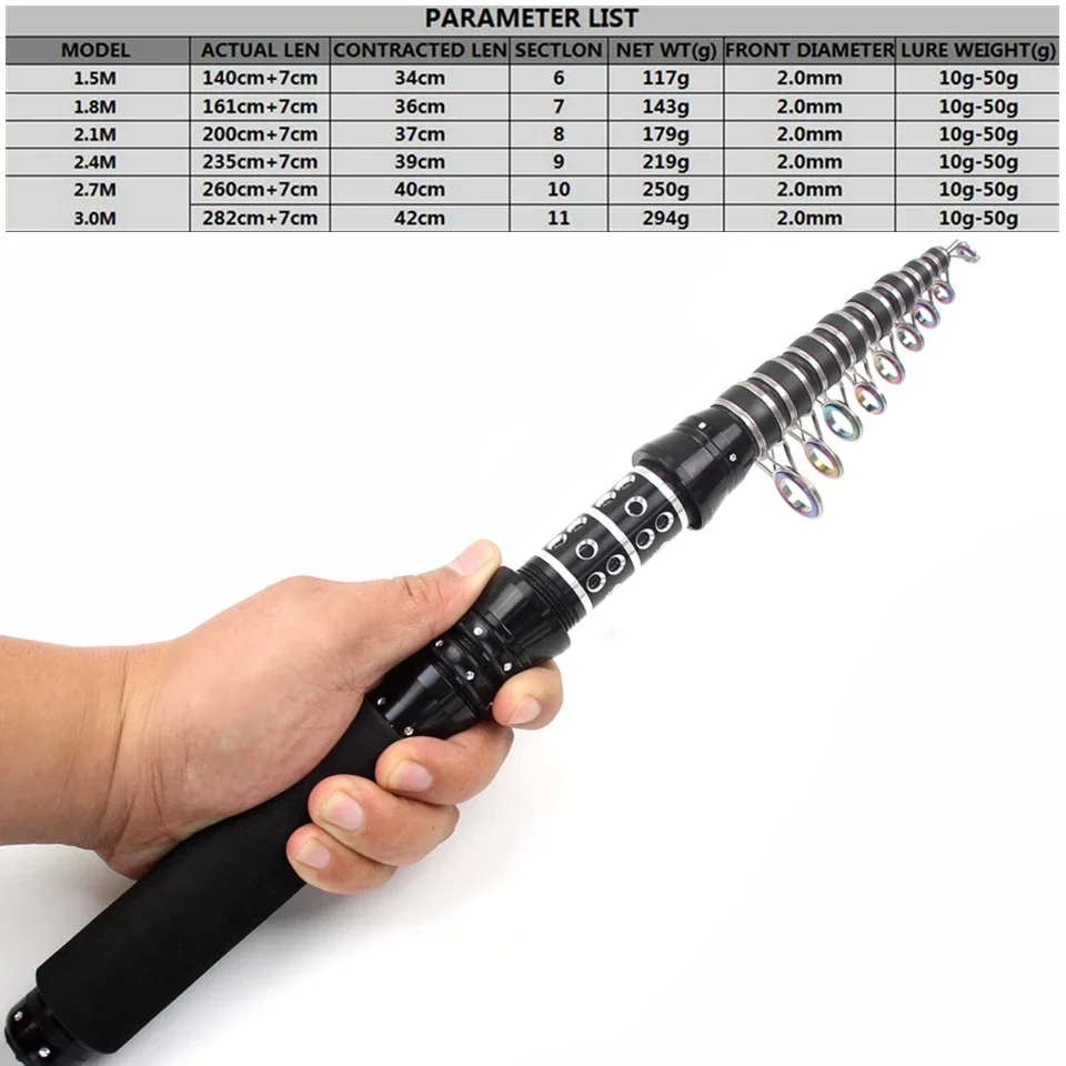 Esta caña de mar corta telescópica es altamente práctica y adecuada para varios escenarios de pesca, incluidos playas y lagos. - imagen 5