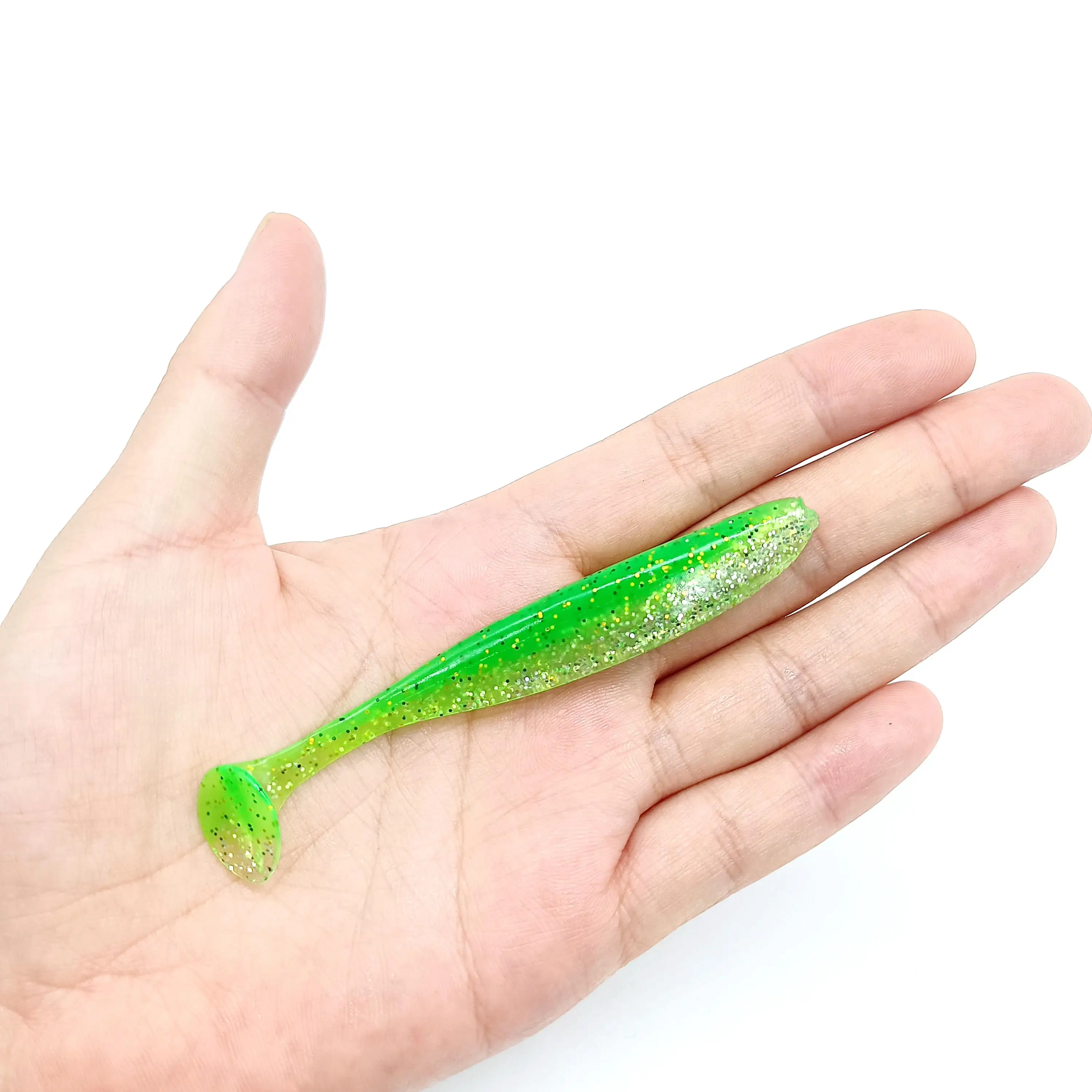 Hookfish-Cebo blando de gusano Sábalo, Jigging de cola en T, Wobblers de silicona artificial, Swimbait, Lucio, aparejos de pesca, 4,2g/90mm, 48 unidades por lote - imagen 2