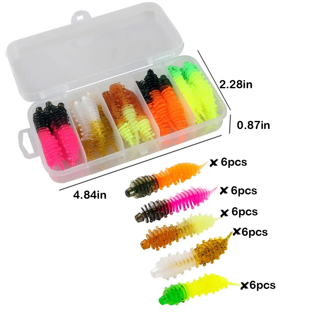 Opciones de cebo diversas y coloridas para una pesca efectiva