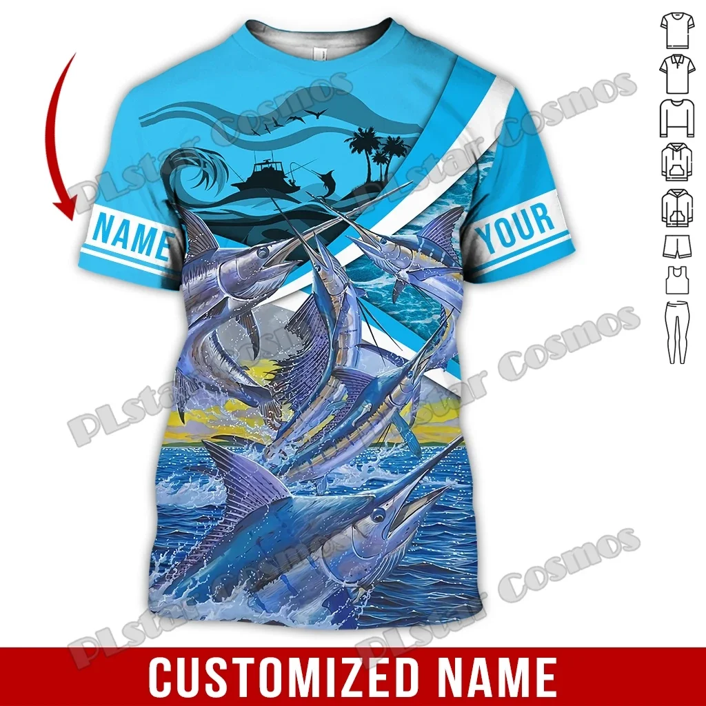 PLstar Cosmos-Camiseta de pesca de atún con nombre personalizado para hombre, camisa de moda con estampado 3D, estilo de verano, informal, Unisex, TX288 - imagen 4