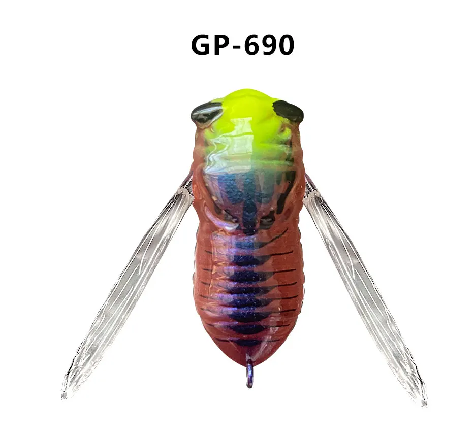 Señuelo popper cicada flotante con anzuelo Mustad para depredadores - imagen 3