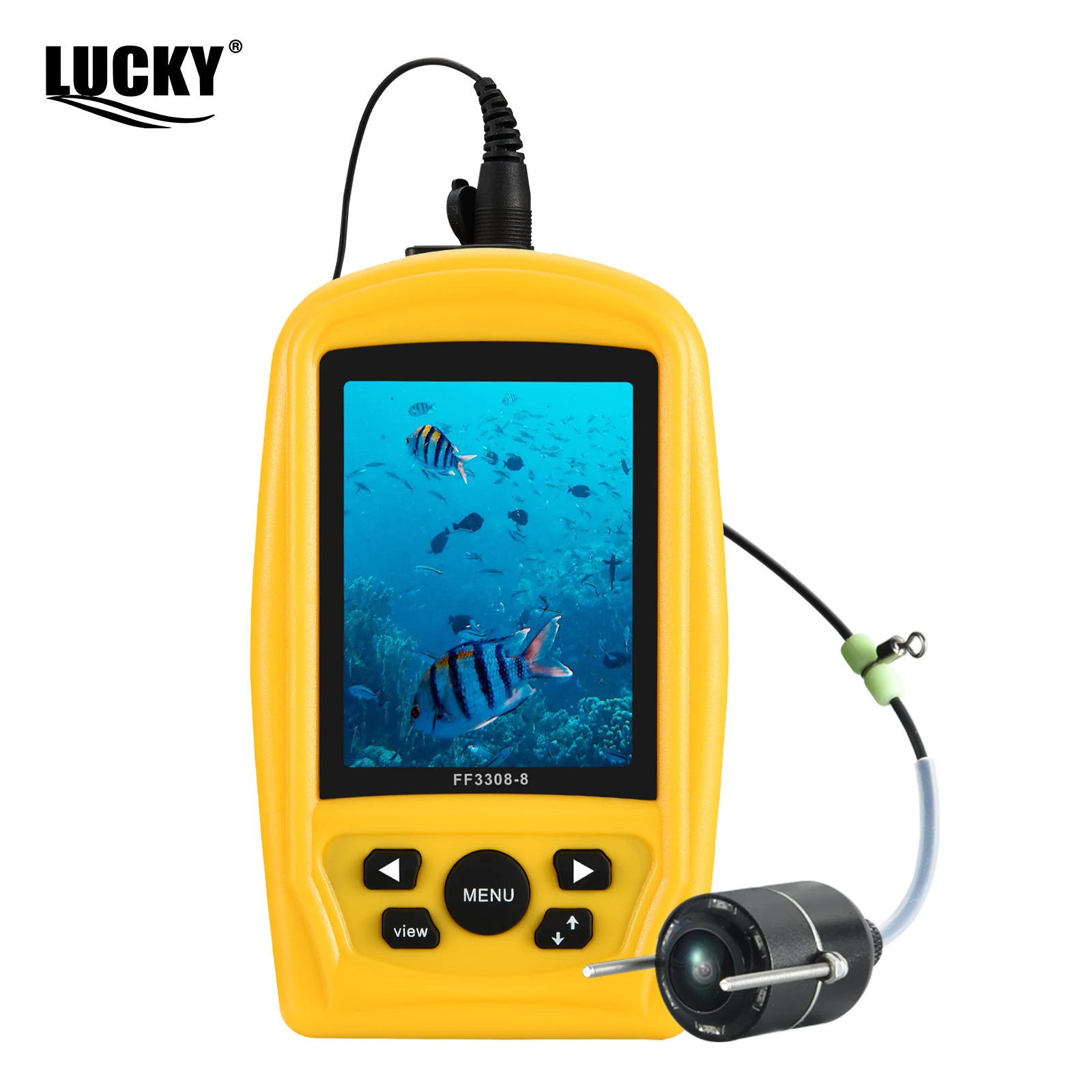 LUCKY-cámara de pesca submarina con buscador de peces, cámara de visión nocturna para pesca en hielo, Monitor LCD de 4,3 ", cámara de vídeo deportiva subacuática