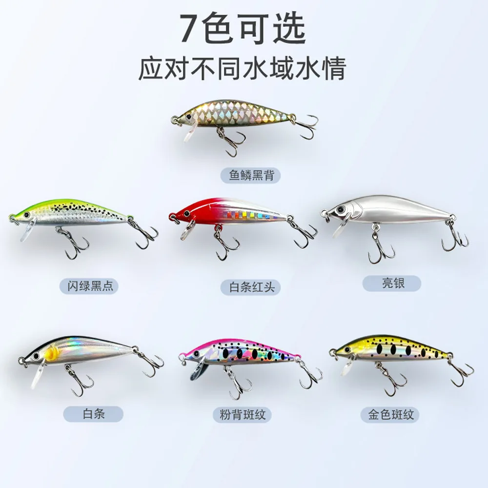 1 Uds. Señuelos pequeños señuelo de pesca 3g 50mm hundimiento Minnow Mini cebo duro cebo Artificial para perca trucha lubina - imagen 3