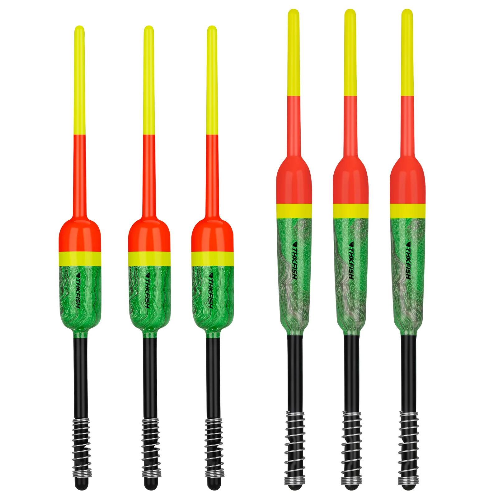 THKFISH 5 uds flotadores de pesca de madera Bobbers palo Vertical flotador de resorte Bobber para Crappie Bass Panfish Walleye pesca