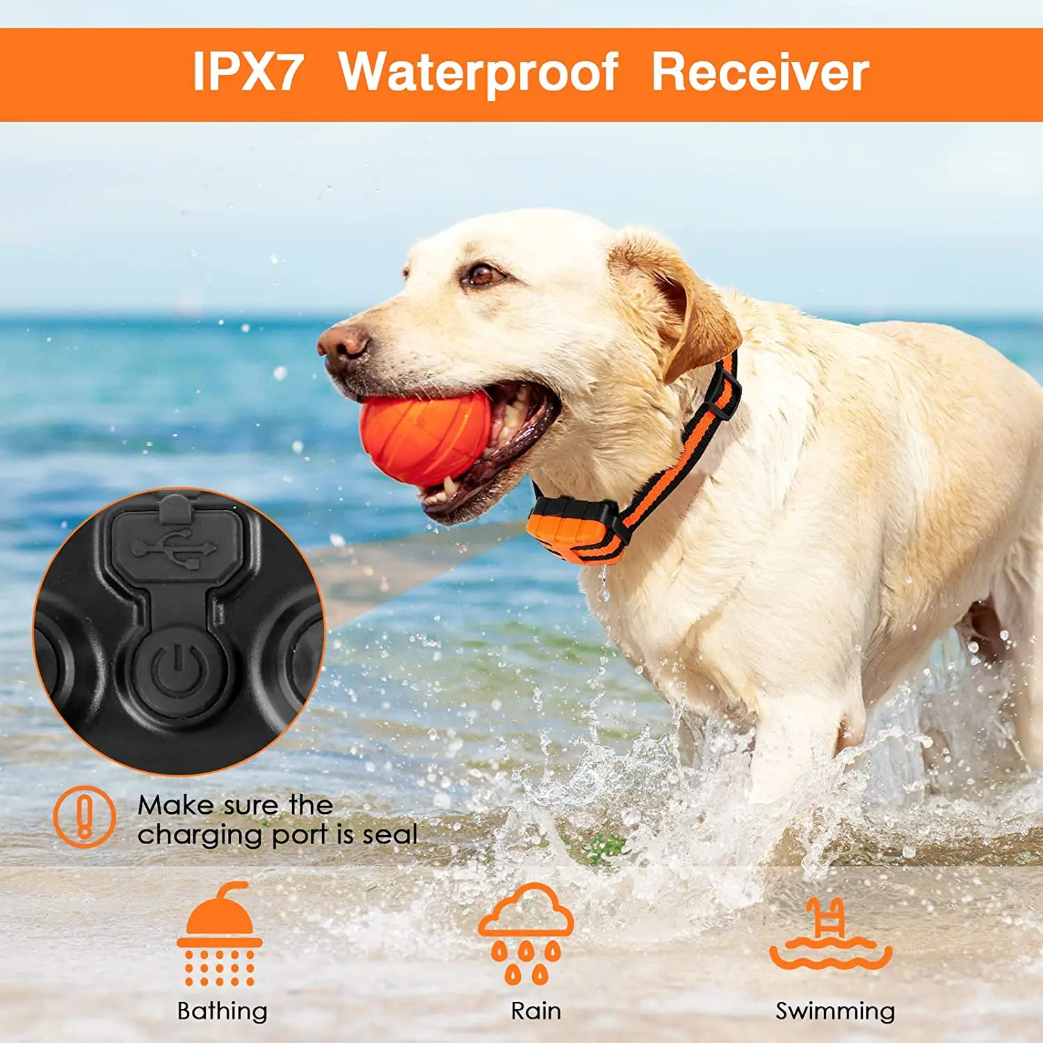 Collar de entrenamiento eléctrico para perros de 500m, resistente al agua, con Control remoto para mascotas, collares de entrenamiento recargables para perros con sonido de vibración y choque - imagen 5