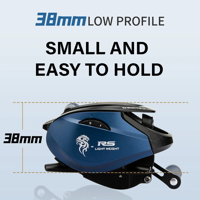 Carrete de pesca de fundición de cebo, freno magnético de arrastre de 7kg, relación de engranaje 7,0:1, aparejos de pesca ultraligeros, pesca de carpa, trucha y lubina, modelo RS-BL - imagen 2