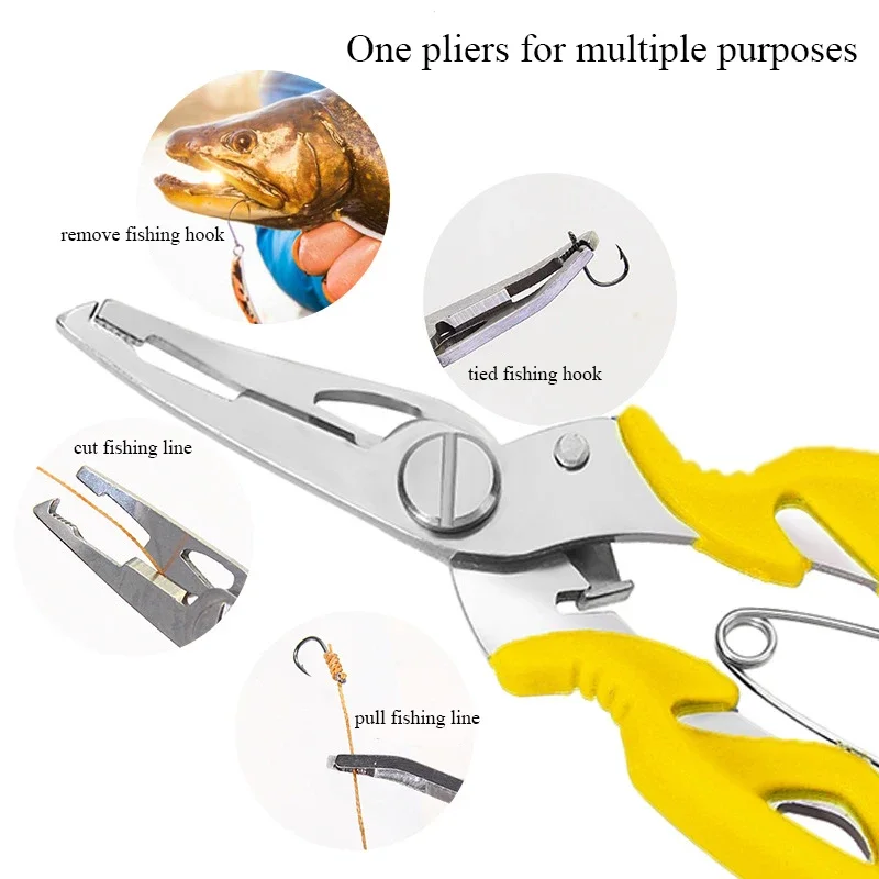 Alicates de pesca tijera línea trenzada señuelo cortador gancho removedor, etc. Herramienta de aparejos de pesca, pinzas para cortar pescado, tijeras multifunción - imagen 5