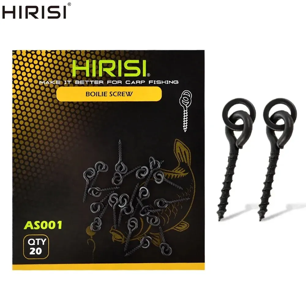 Hirisi 20 piezas pesca de carpa Boilie tornillo con anillo sólido herramienta de cebo Chod Rigs aparejos de pesca AS001 - imagen 5