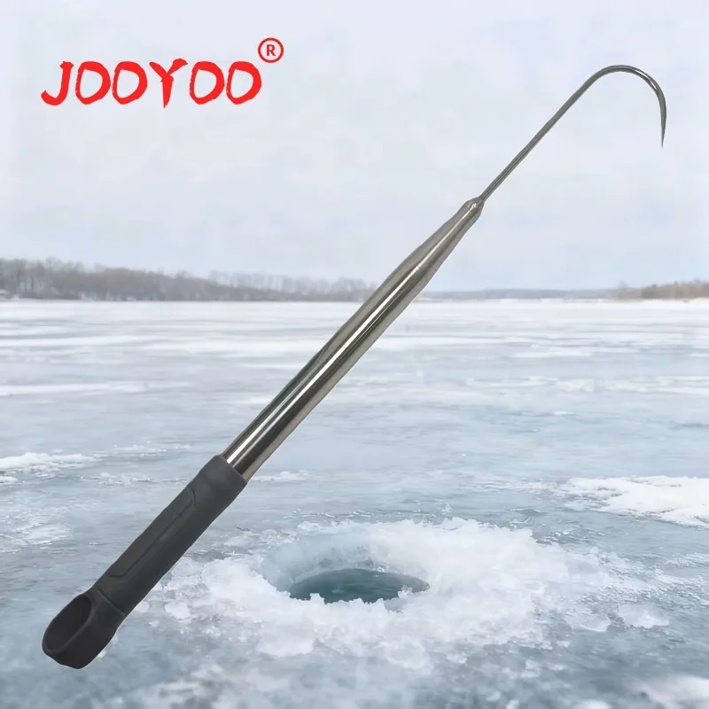Gaff de acero inoxidable con mango desmontable para pesca en hielo