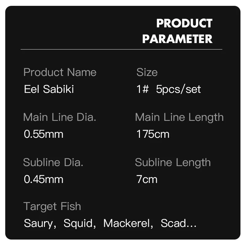 Anzuelo de cuerda de pesca oceánica 1/0 # Eel Sabiki, anzuelos individuales planos afilados con conector de Metal Barb - imagen 3