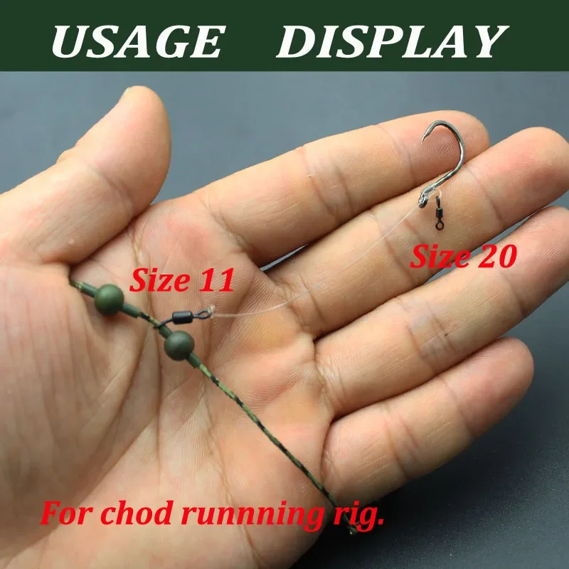 40 Uds Micro giratorios plataforma giratoria para d-rig Ronnie Chod aparejos para correr ganchos para Boilies accesorios de pesca de carpa aparejos - imagen 4