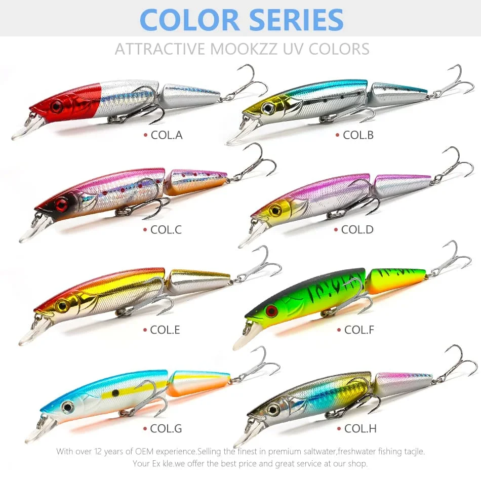 120mm 22g MOOKZZ Mejor precio Flotante Dos secciones Cebo de cisterna Señuelos de pesca Cebos artificiales aparejos - imagen 5