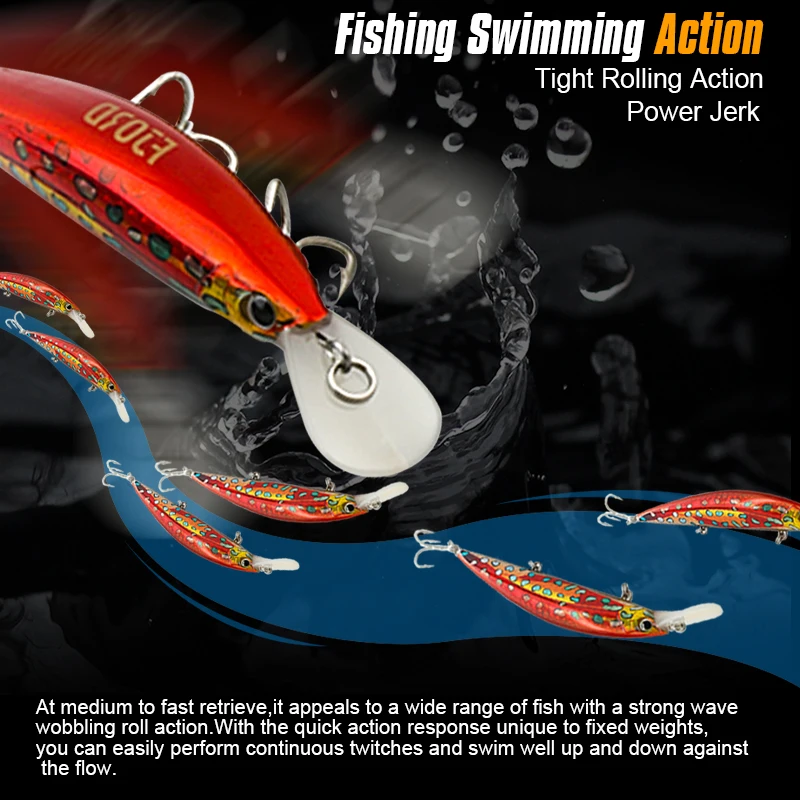 FJORD luminoso 37g 29g 17g Hardcore hundimiento Minnow señuelo de pesca anzuelo triple cebos duros Jerkbait mar artículos de pesca de fundición larga - imagen 5