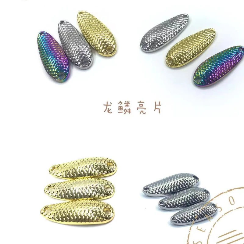 Señuelo de lentejuelas a escala, cebo de boca volteada subbrillante, cebo de Metal, 50 piezas - imagen 5