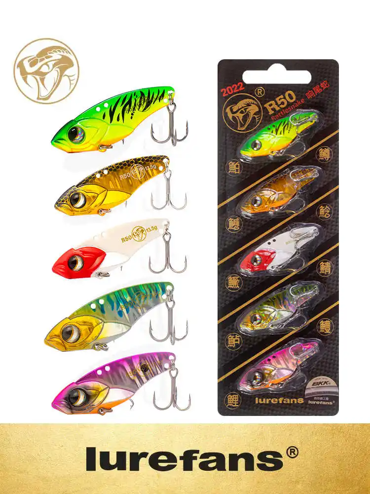 Lurefans 5 unids/pack capa de natación completa VIB serpiente de cascabel hundimiento señuelo R30/35/40/45/50 cebo de bagre Artificial aparejos cebo de pesca - imagen 2
