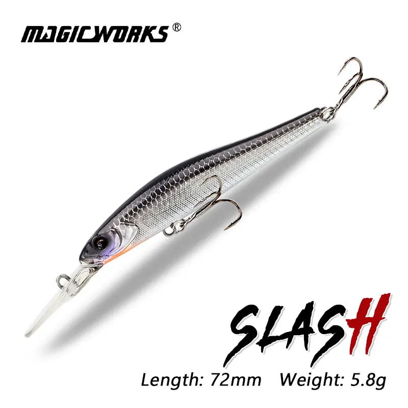 MAGIC WORKS 72mm 5,8g Minnow señuelo de pesca suministros nuevos Wobblers Jerkbait hundimiento pesca Artificial señuelos de trucha perca cebos duros - imagen 2