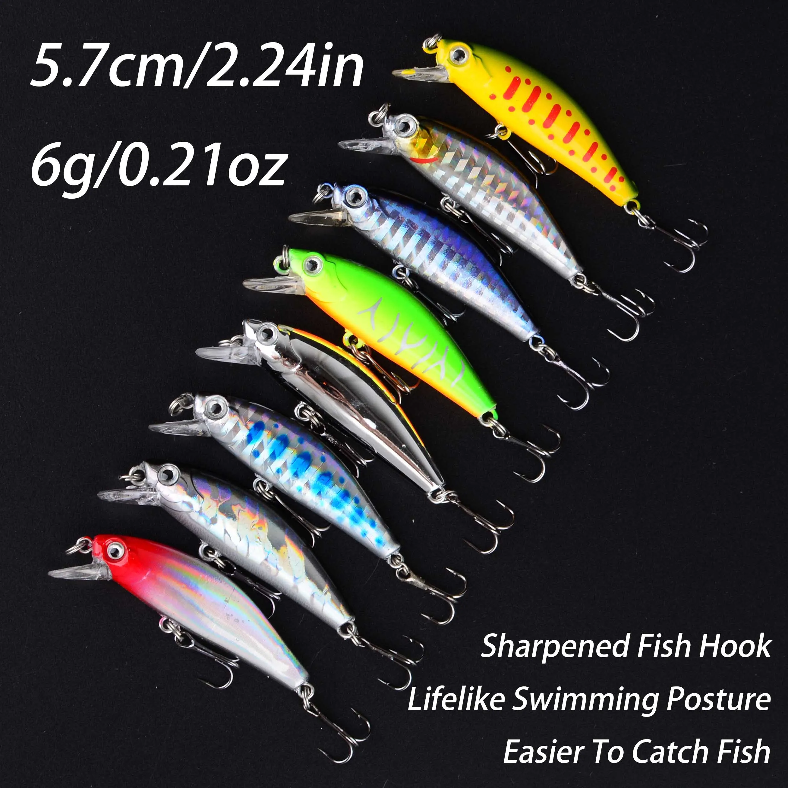 Señuelos Minnow de fundición larga, cebo Artificial Isca Wobblers para Lucio, carpa, suministros de pesca, 8 Uds. - imagen 2