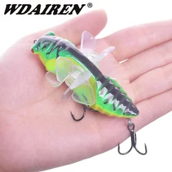 Señuelo de pesca con alas de cigarra, hélice giratoria, 7,5 cm, 15,5g, Wobblers de agua superior, cebo Artificial de plástico con 4, 1 ud. #   Ganchos fuertes
