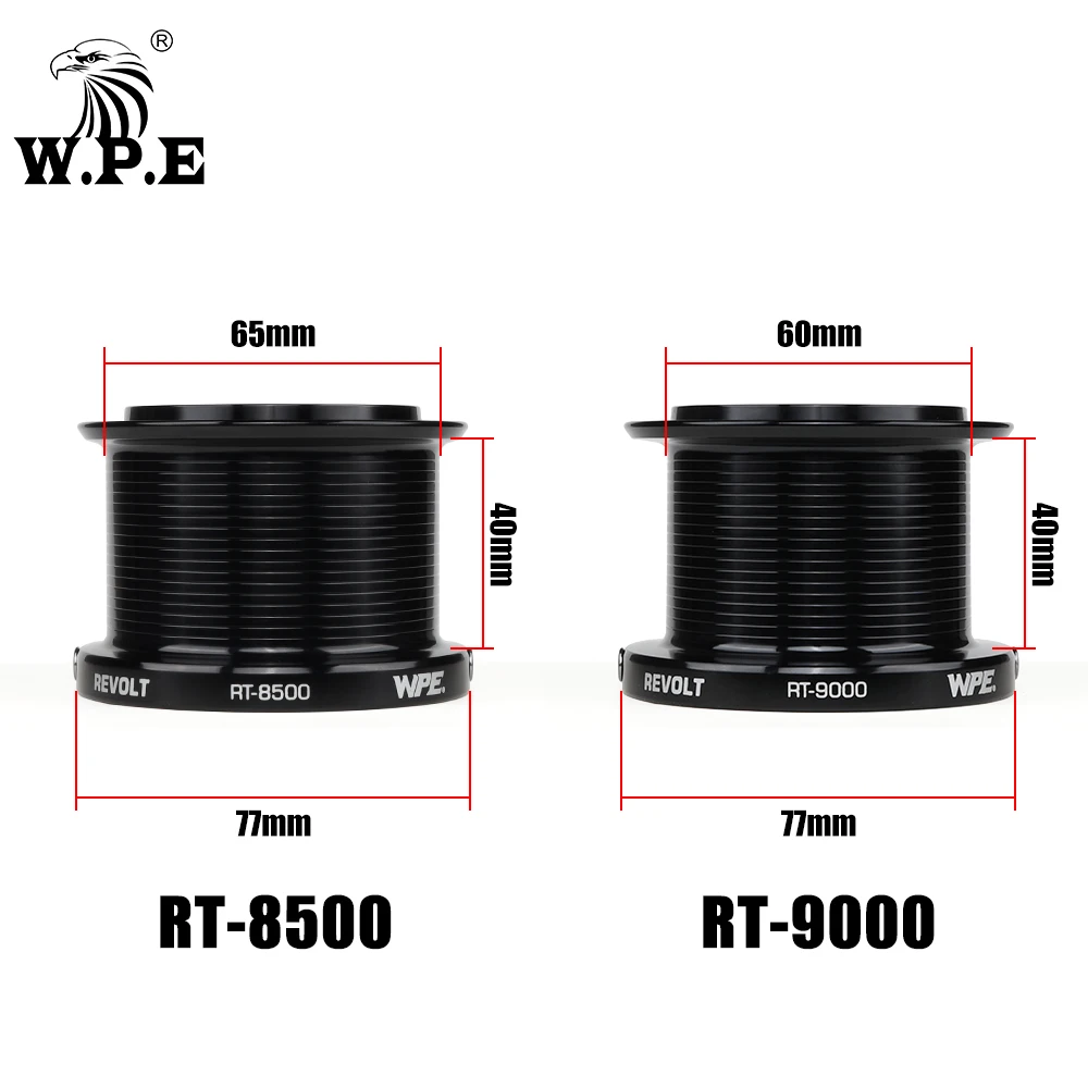 W.P.E Revolt-carrete de Pesca giratorio, aparejos de Pesca de carpa, relación de engranaje 8500: 1, 7 + 1 rodamientos de bolas, 9000, 4,6 - imagen 2
