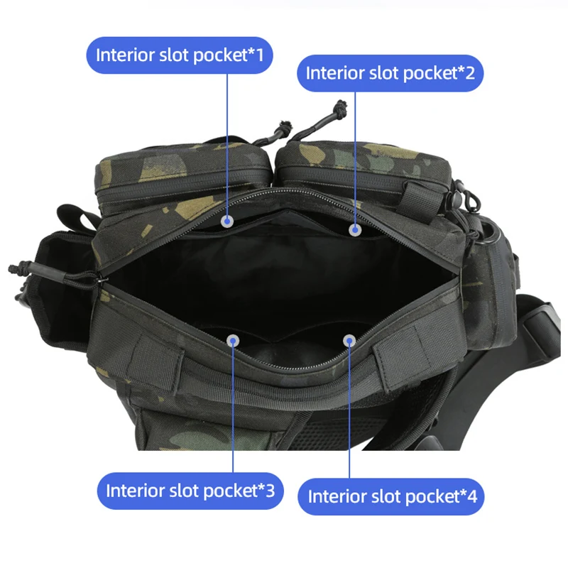 Mochila de pesca para hombre con soporte para caña, bolso de hombro táctico para deporte y caza, bolsa grande para almacenamiento para correr y ciclismo al aire libre - imagen 5