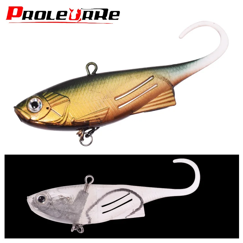 1Pc Jig Vibrate Soft Baits 9cm 14.5g Silicone VIB Fishing Lure Crankbait Spinner Sinking Swimbait Bass Pike Perch Fishing Tackle