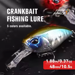 THORFORCE-Mini cebos duros Crankbaits, Wobblers, aparejos artificiales, cebo de lubina, Spinners, Señuelos de Pesca de agua superior, 48MM, 10G