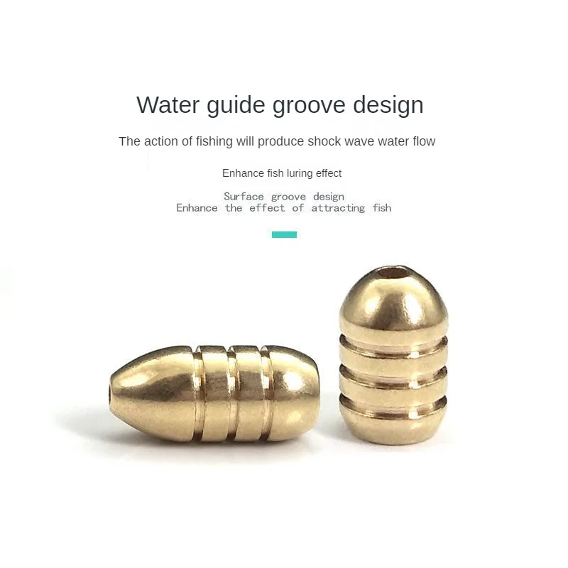 Plomos de pesca de cobre Dezhou, 50 piezas en caja, subaccesorios de carretera de caída de plomo concéntrico roscado, 1,8, 3,5, 5, 7, 10 G - imagen 4