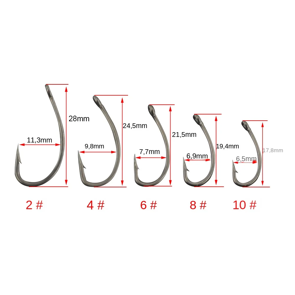 15 Uds. Anzuelo de púas de acero inoxidable recubierto de PTFE con alto contenido de carbono con ojo accesorios de pesca de carpa X501 - imagen 4