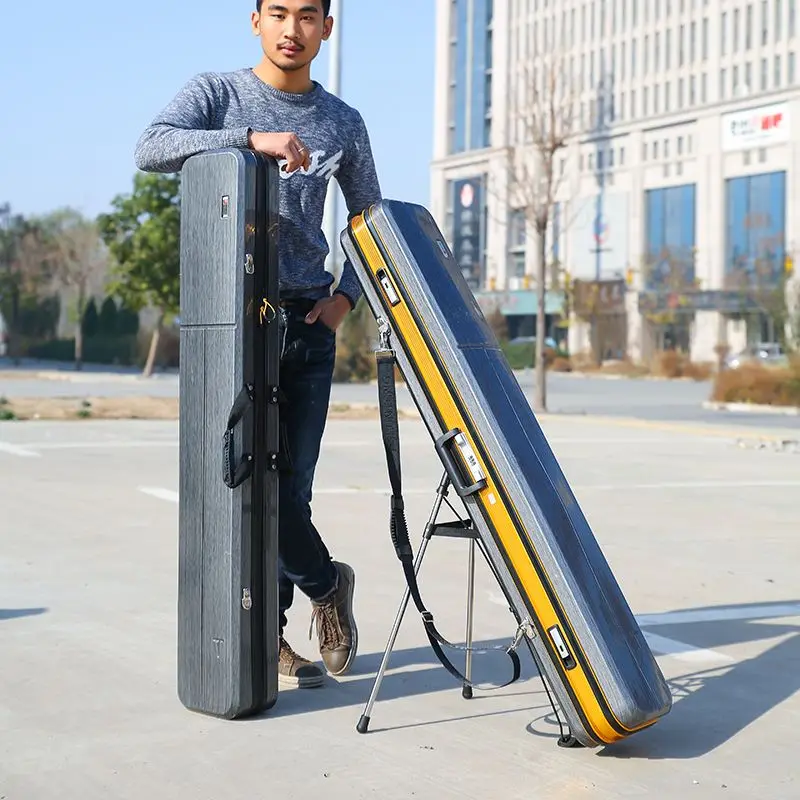 Bolsa para caña de pescar de 1,25 m, carcasa dura impermeable para PC, tres capas con marco de aluminio, bolsa para equipo de pesca engrosada, portátil ........... - imagen 5