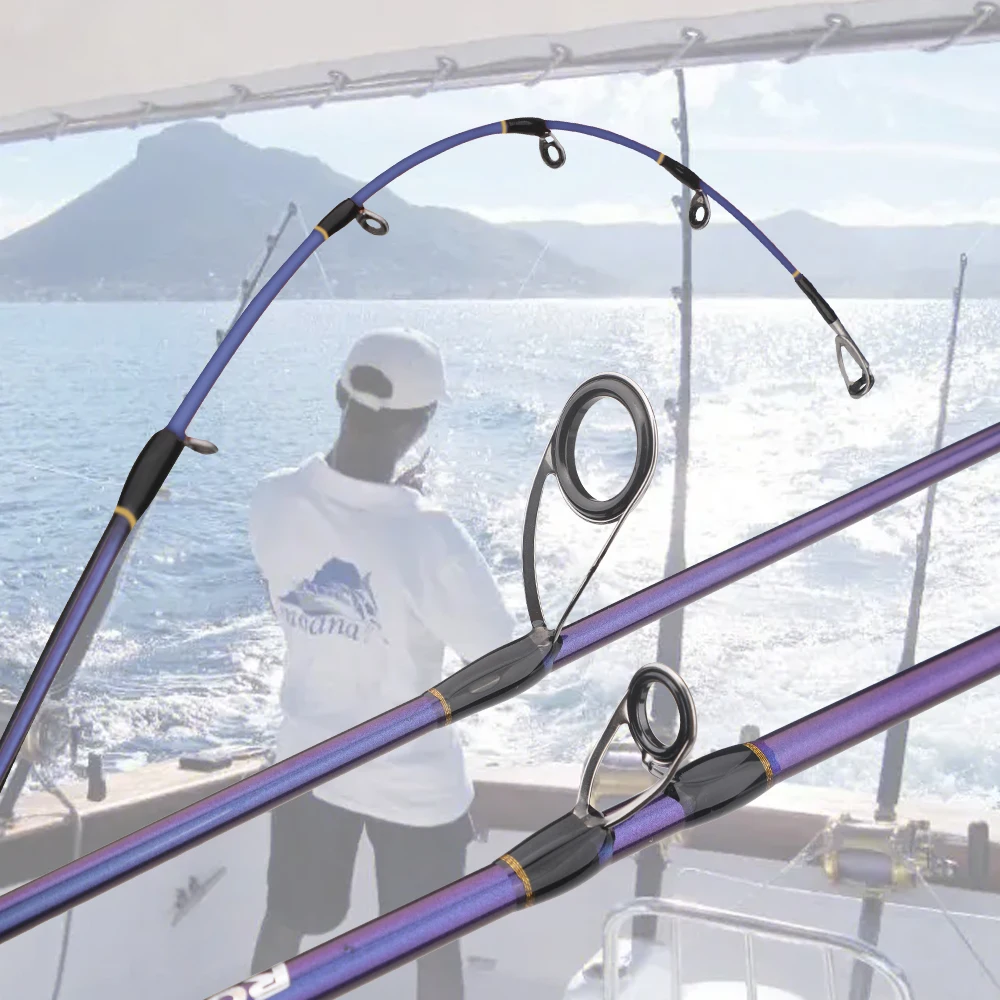 ROLLFISH-varilla de Jigging lenta de fibra de carbono con asiento de carrete Fuji, mango ergonómico para pesca de lubina y atún de aguas profundas y saladas - imagen 3