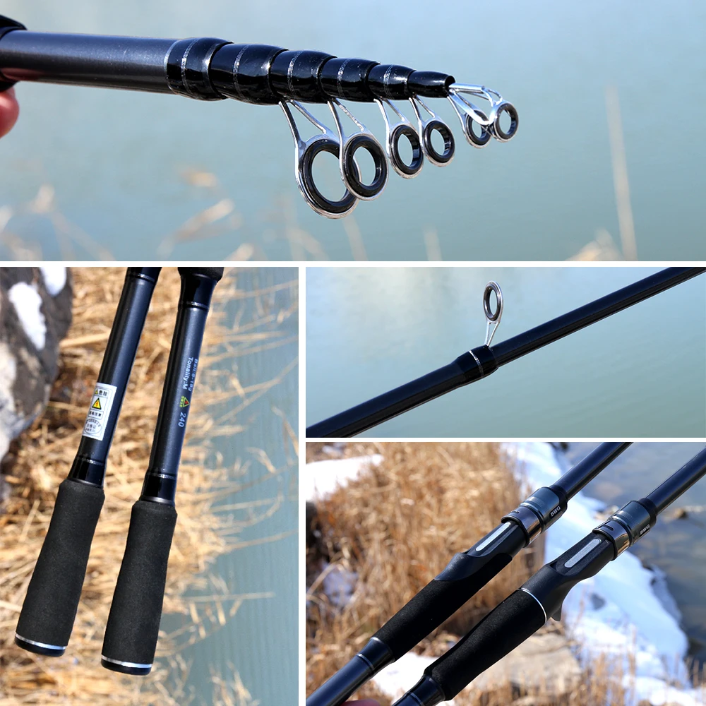 Señuelo telescópico ultraligero, caña de pescar giratoria, fundición de fibra de carbono, cebo Jigging WT, 8g-18g, acción rápida para lubina, M - imagen 5