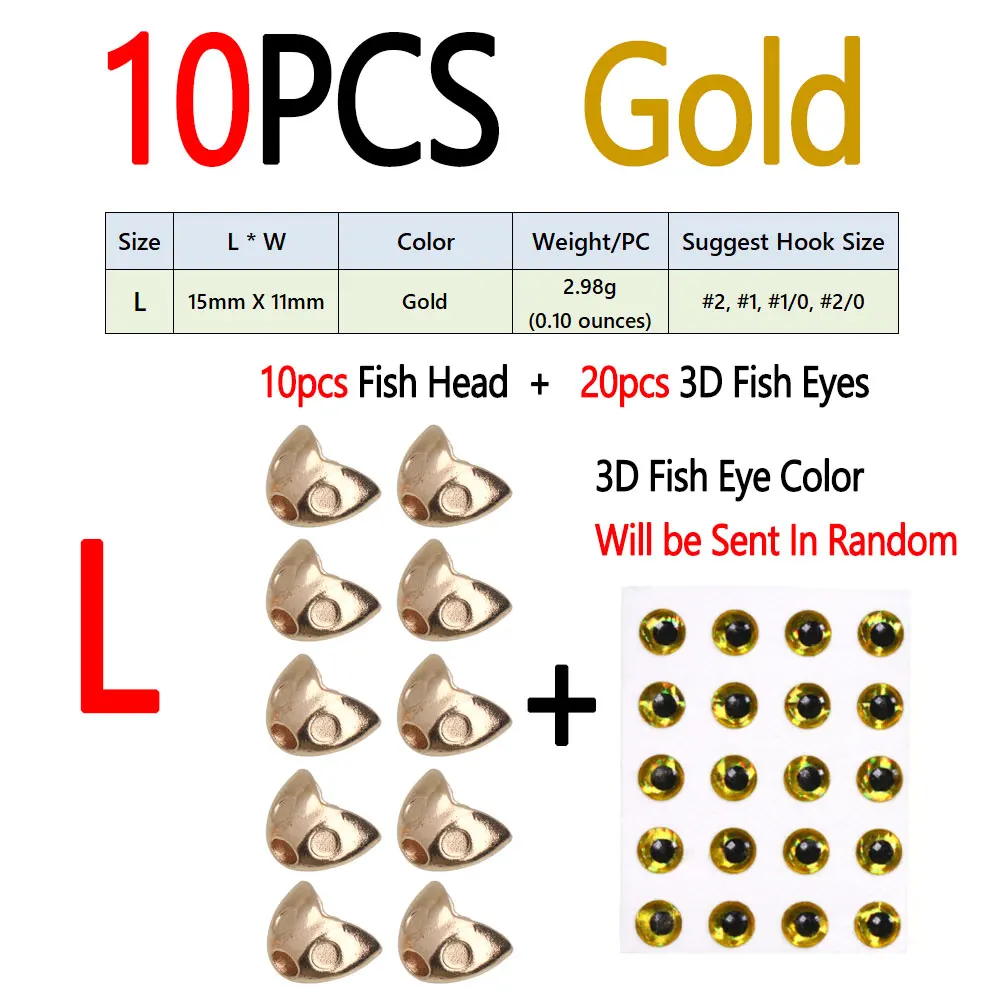10pcs Gold L