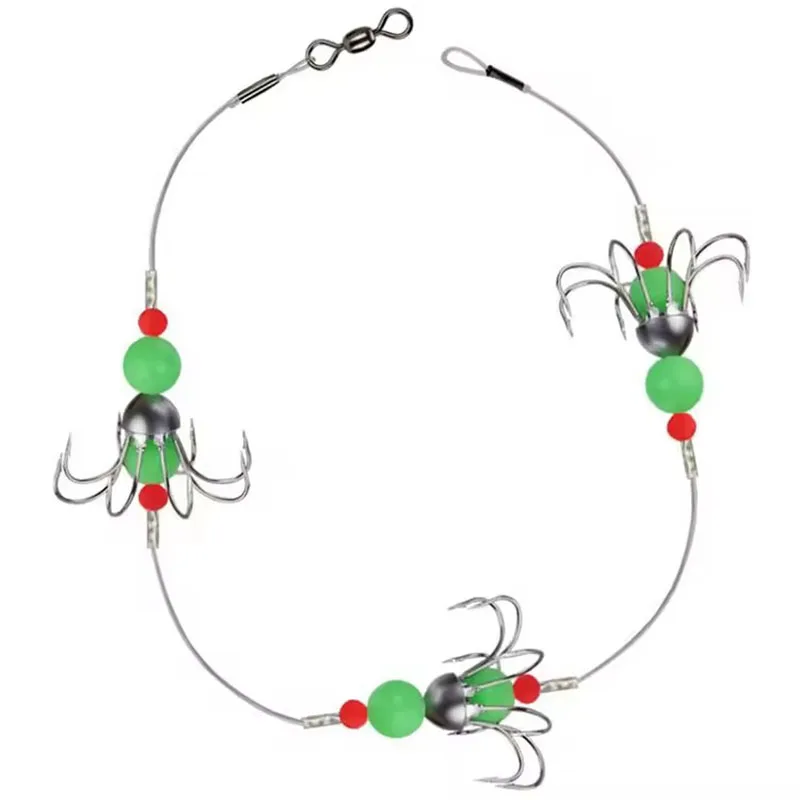 Anzuelo de calamar luminoso de 43cm/42g, anzuelo de cuerda de ocho garras, señuelo de pesca de agua salada, pulpo de pesca nocturna con aparejos de plantilla de plomo