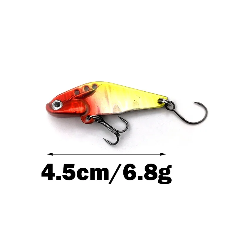 OUTKIT-señuelo de pesca VIB de Metal láser, 6 colores, aparejos de pesca, Crankbait, cuchara vibratoria, Spinner, cebo que se hunde, novedad de 2022