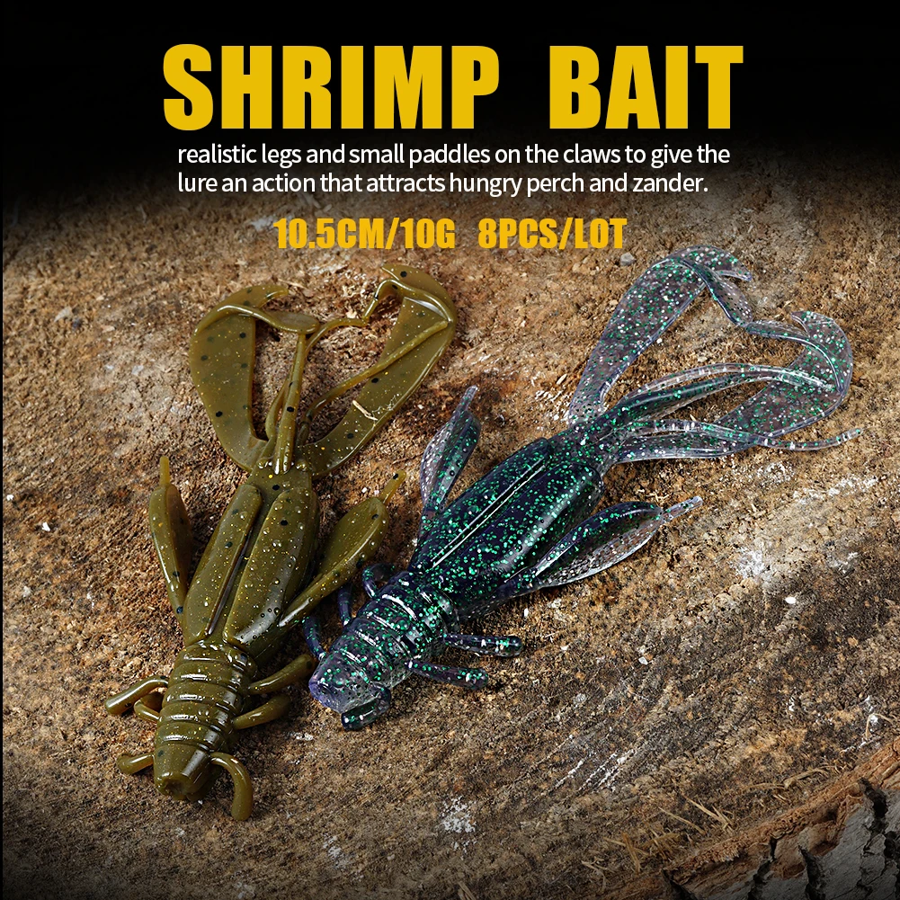 SUNMILE-SEÑUELOS DE PESCA DE 8 piezas, cebo suave de cangrejo, 10 cm/10g, cebos artificiales, Lucio, lubina - imagen 2