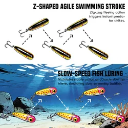 B&U Tungsten Sink Pencil Señuelo para Trucha – Anzuelo Triple