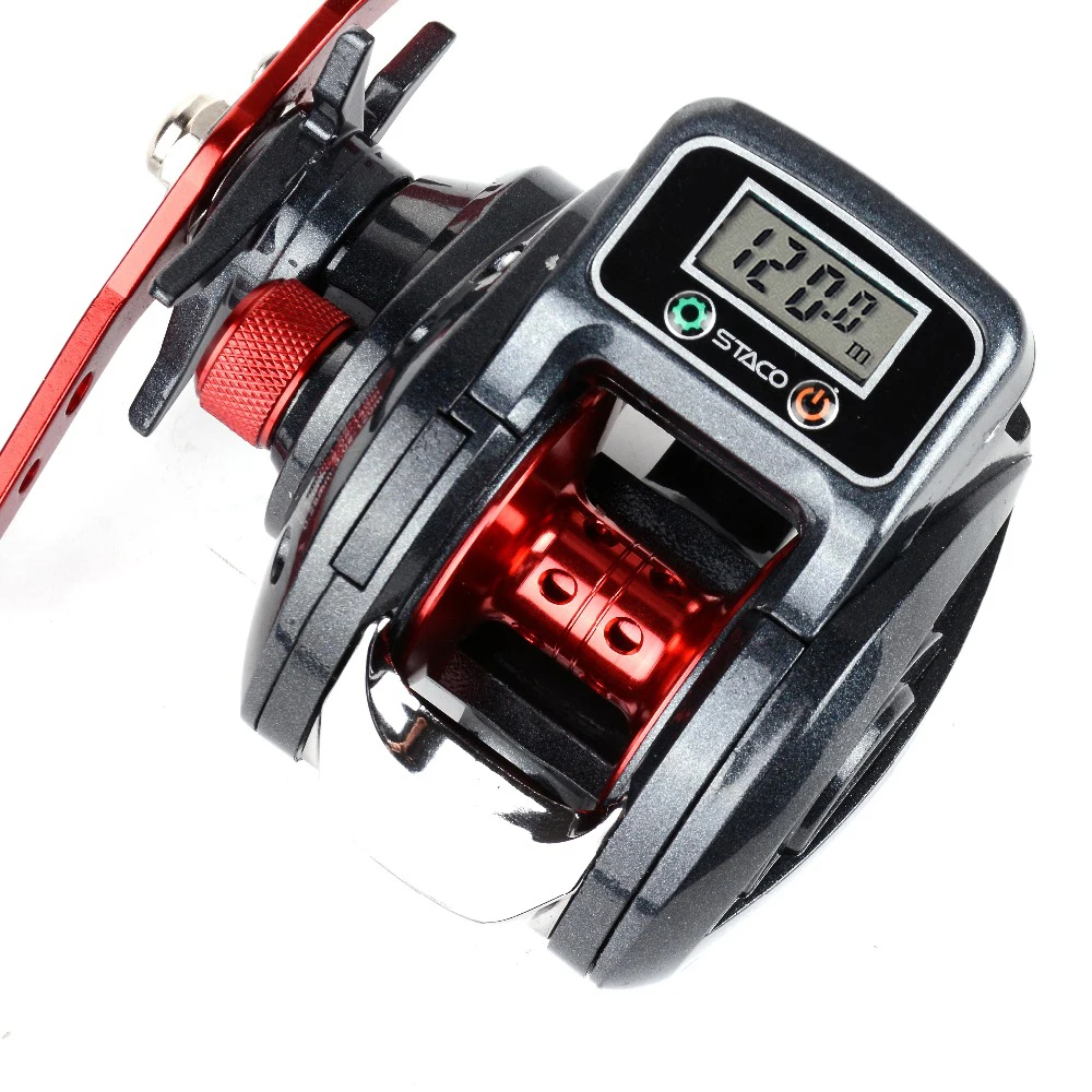 Carrete de pesca Baitcasting electrónico con pantalla Digital, contador de línea, relación de engranaje 6,3: 1, 16 + 1BB, rueda de bajo perfil - imagen 4