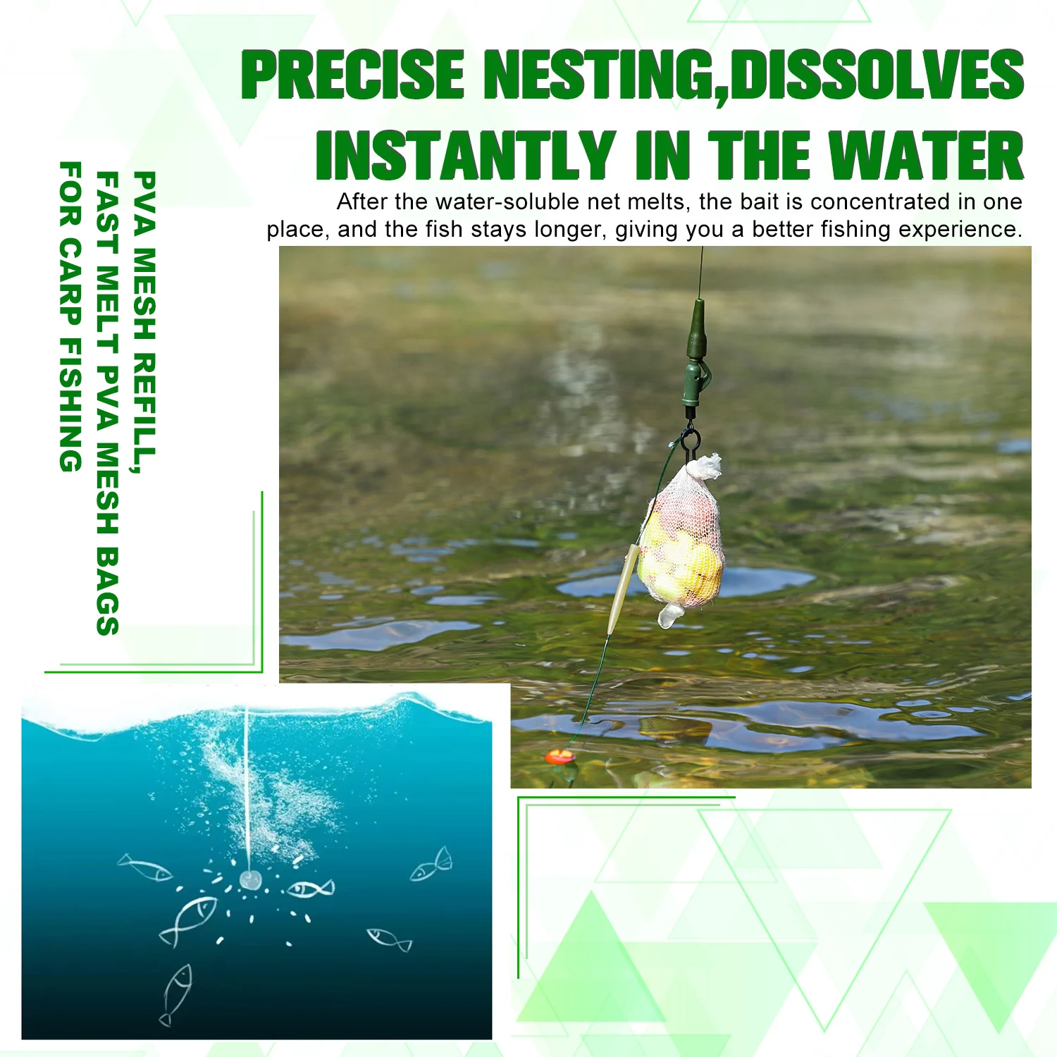Sougayilang Red de cebo PVA soluble para pesca carpa - imagen 4