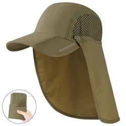 BASSDASH Sombrero de pesca UPF 50+ con cuello extraíble