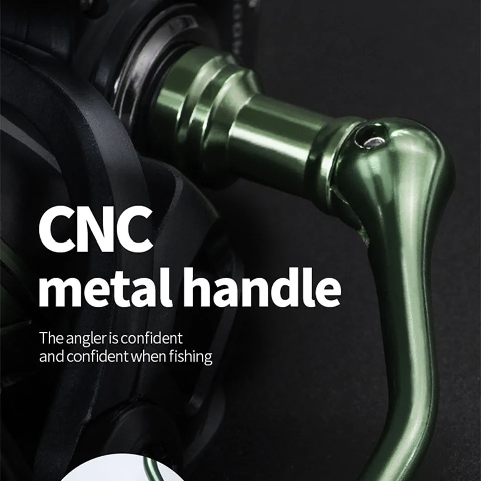 WALK FISH-carrete de pesca giratorio 1000-7000, arrastre máximo de 8Kg, relación de transmisión 5,0: 1/4, 7:1, agarre de doble Mango, carrete giratorio de alta velocidad - imagen 4