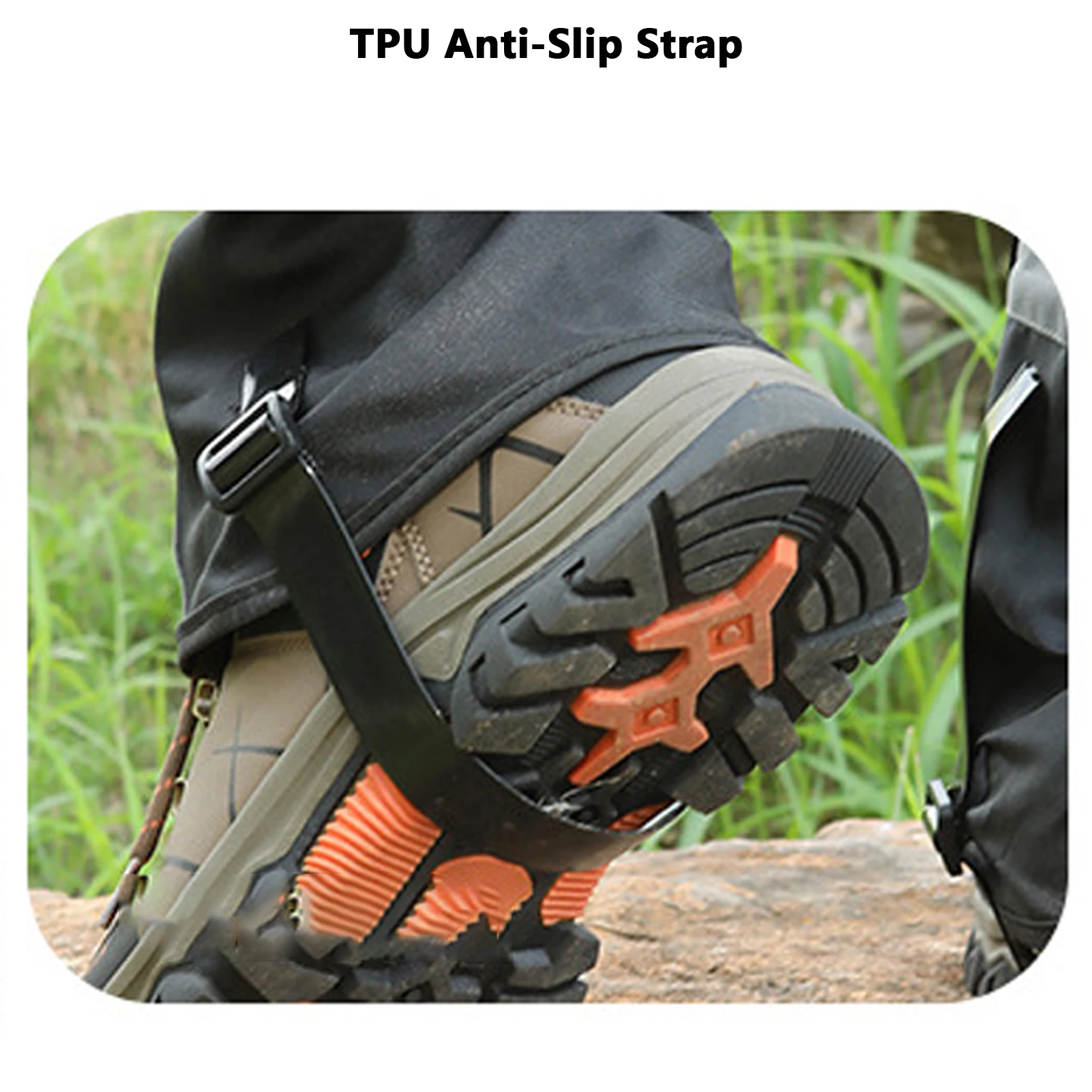 Polainas para botas al aire libre para hombre, impermeables, transpirables, anti nieve, antiarena, con correa de TPU para senderismo y esquí - imagen 3