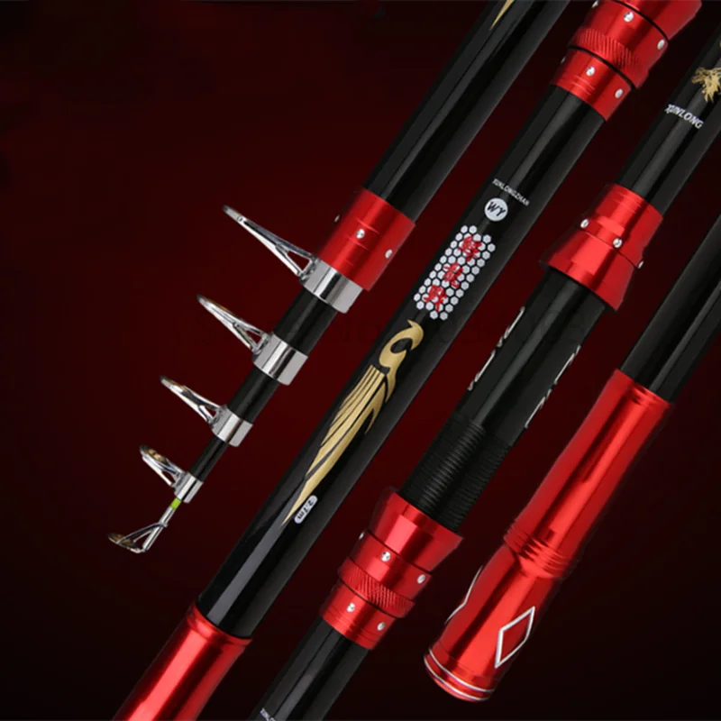 Caña de pescar telescópica portátil FRP, 2,1-3,6 m, para viaje, barco, Roca, carpa, Océano, playa, nuevo - imagen 3