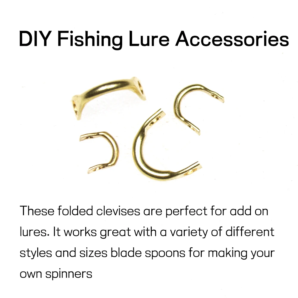 Bimoo-Señuelos de Pesca de latón para manualidades, accesorios en forma de U, giratorios, fáciles de girar, S, M, L, 50 Uds. - imagen 4