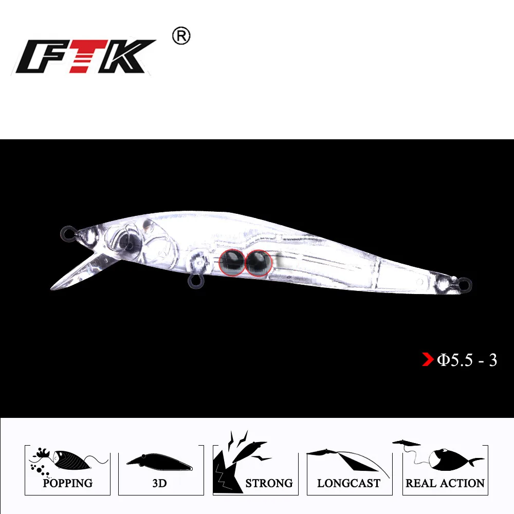 FTK-señuelo de pesca de pececillos, cebo Artificial de plástico duro, Wobblers para Lucio, anzuelo de pesca de lubina, Crankbait, ojos 3D, mar, 1 piezas, 90mm, 8g - imagen 5
