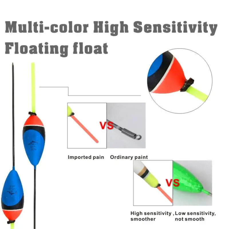 ORJD 10 unids/bolsa 2,5g 5g flotadores de pesca mezcla de colores Kit inteligente boya de luz flotante luminosa tapón Bobber palo accesorio de pesca - imagen 3