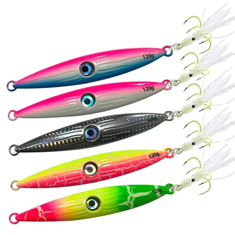 OBSESSION J111-señuelo de Pesca Jigging de hundimiento lento, cebo Artificial de Metal, 120g, 150g, 200g, 250g - imagen 5