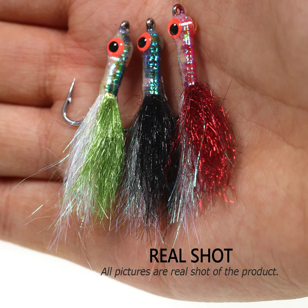 Wifreo-señuelo de pesca con cabeza de acero para trucha, cebo de pesca en agua salada, color rojo y verde, 8 piezas, #4 - imagen 5