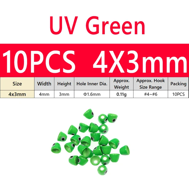 10PCS 4x3mm Green